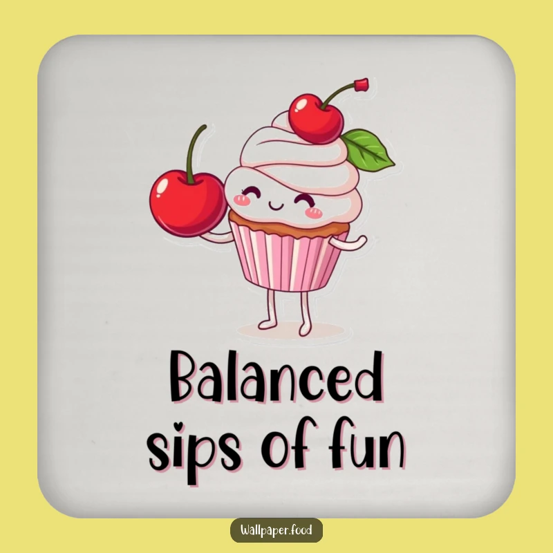 Funny Cupcake Cherry Balance Coaster: Protect Surfaces with Sweet Humor, Perfect Funny Gift