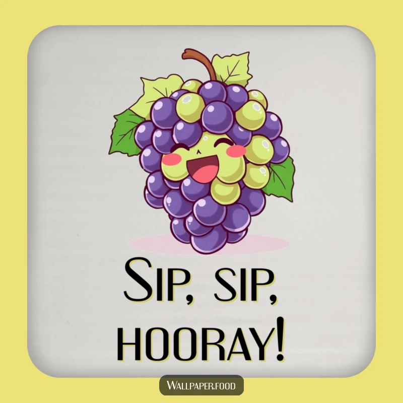 Funny Giggling Grapes Coasters - Protect Surfaces with Joyful Humor, Set Gift!