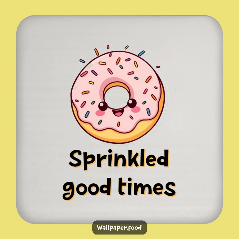 Funny Halo Donut Drink Coaster: Protect Surfaces with Divine Sweetness