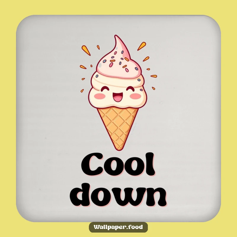 Funny Ice Cream Coaster, Protect Surfaces with Joy, Sweet Decor