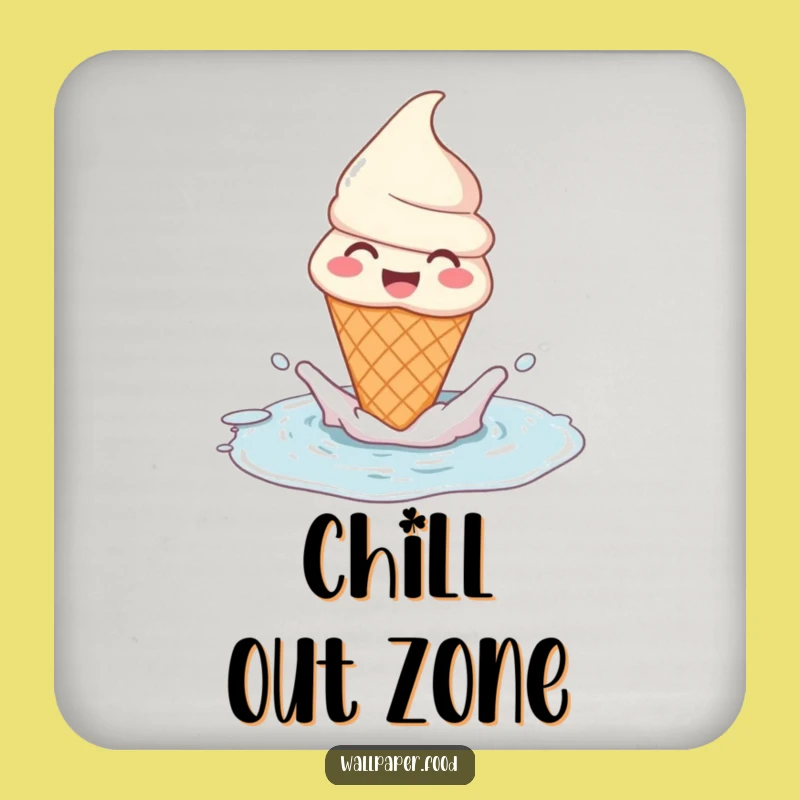 Funny Ice Cream Cone Puddle Splash Coasters: Protect Surfaces with Sweet Style