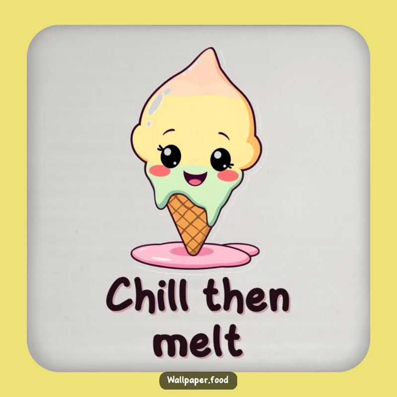 Funny Melting Ice Cream Coaster Set: Protect Surfaces with Sweet Smiles!