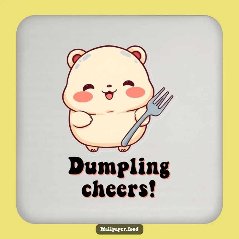 Funny Proud Dumpling Fork Coaster Set: Protect Surfaces with Foodie Flair