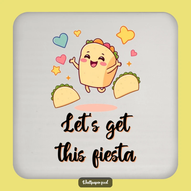 Funny Taco Dancer Coaster Set - Joyful Taco Character Drink Protection Gift!