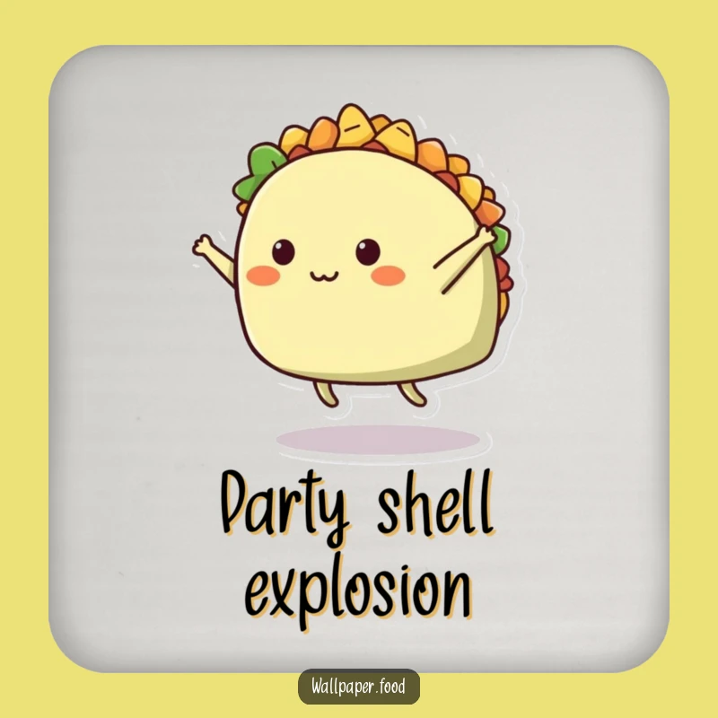 Funny Taco Split Drink Coaster: Protect surfaces with a smile.