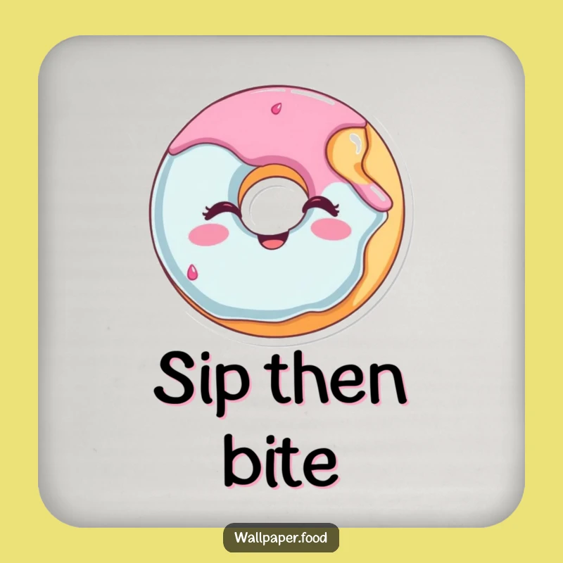 Funny Winking Donut Drink Coasters - Protect Surfaces with Sweet, Humorous Style