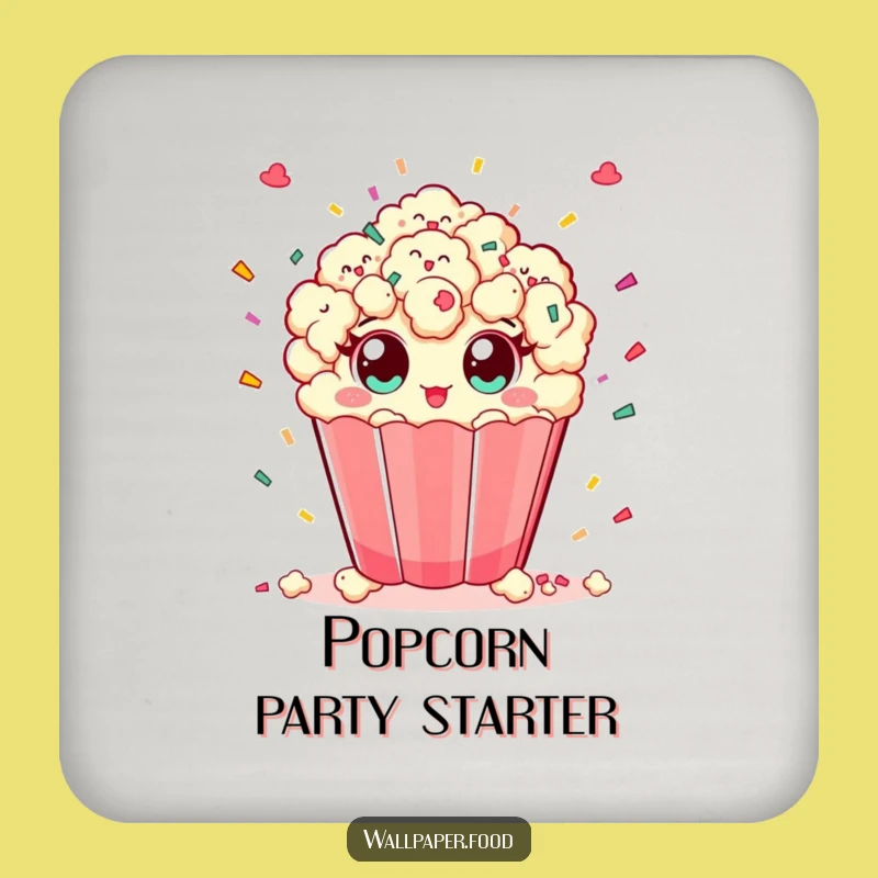 Funny Popcorn Confetti Drink Coaster: Add a festive touch to your tables.