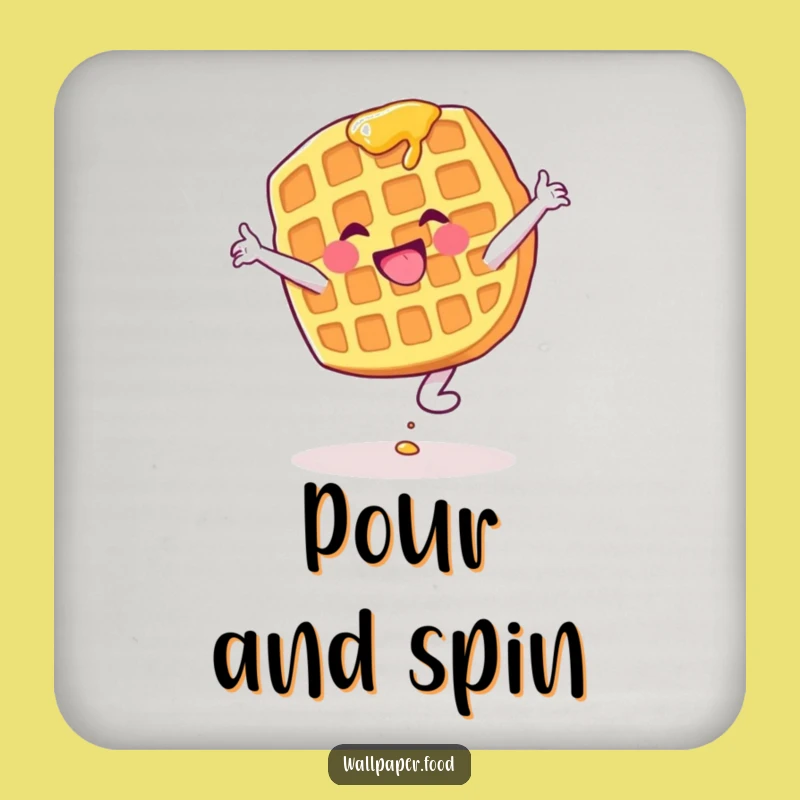 Funny Waffle Cartwheel Coaster: Protect Surfaces With This Hilarious Breakfast Character Accessory, Cute Funny Gift!