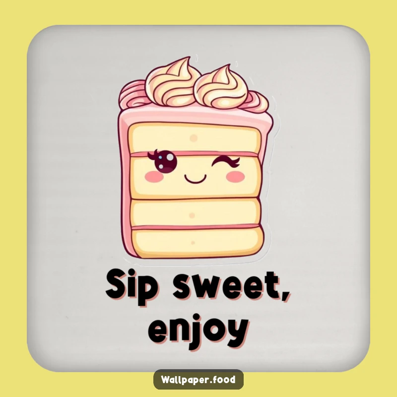 Funny Cake Slice Coasters: Protect Surfaces with a Cheerful Frosting Character, Set of Funny Gifts