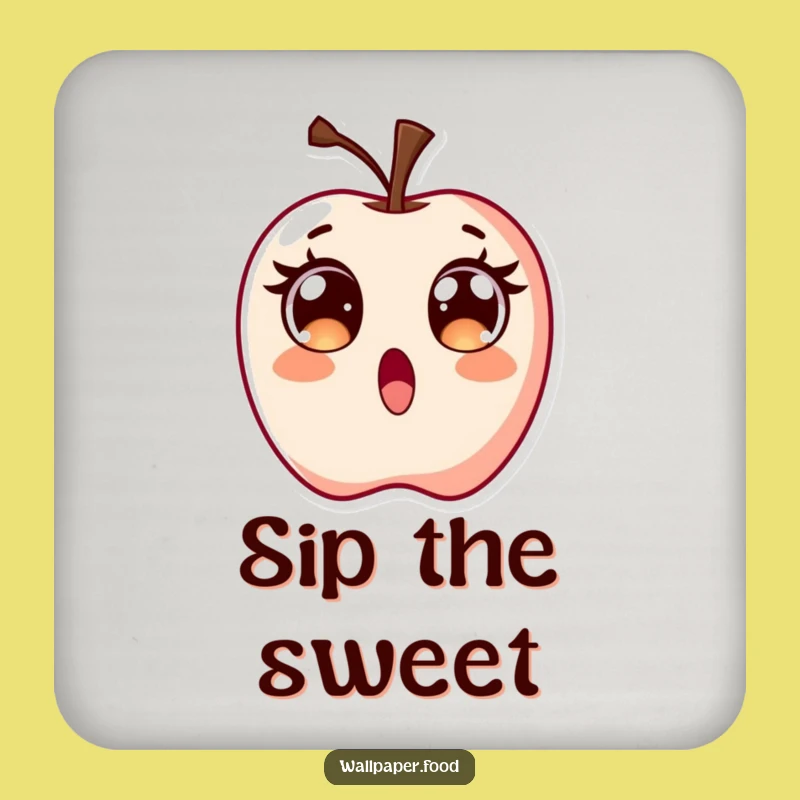 Funny Surprised Candy Apple Coaster, Add Sweet Excitement to Your Table