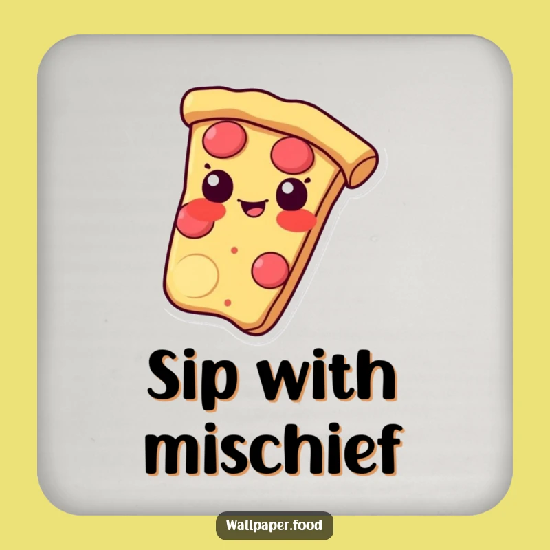 Funny Pizza Slice Coaster - Protect Surfaces with Mischief