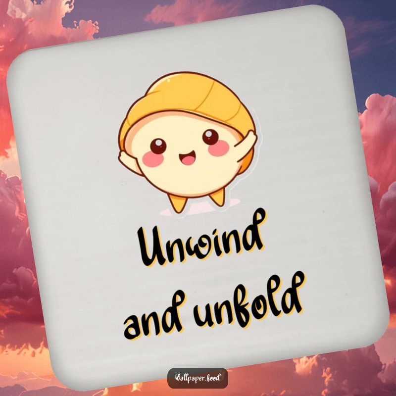 Funny Croissant Coaster: Happy character happily stretching its layers, protecting surfaces with humor.