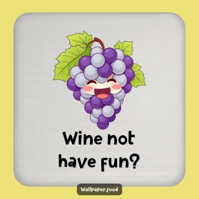 Funny Grapes Coaster: Protect Surfaces With Joyful, Giggling Style