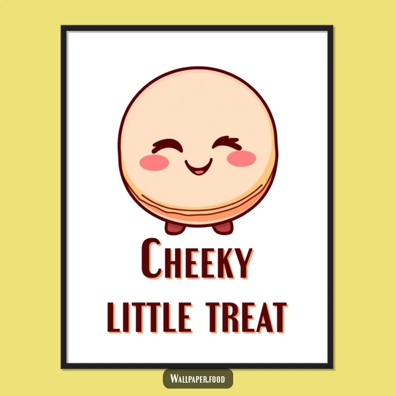 Funny Macaron Wink Poster: Add Sweet Charm to Your Walls with This Hilarious Art!