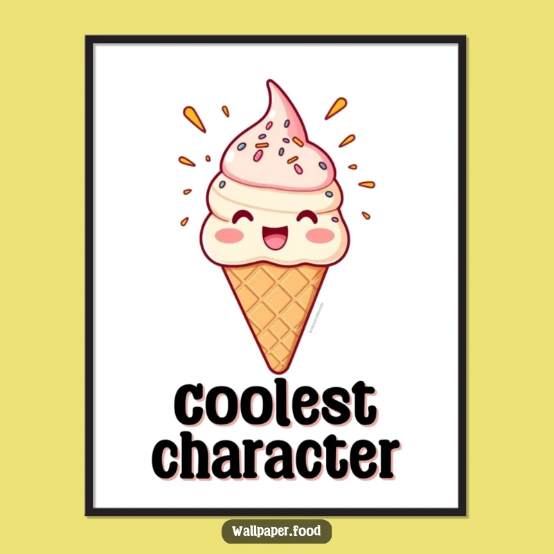 Funny Ice Cream Poster, Sweet Art, Sprinkle Explosion Decor Gift