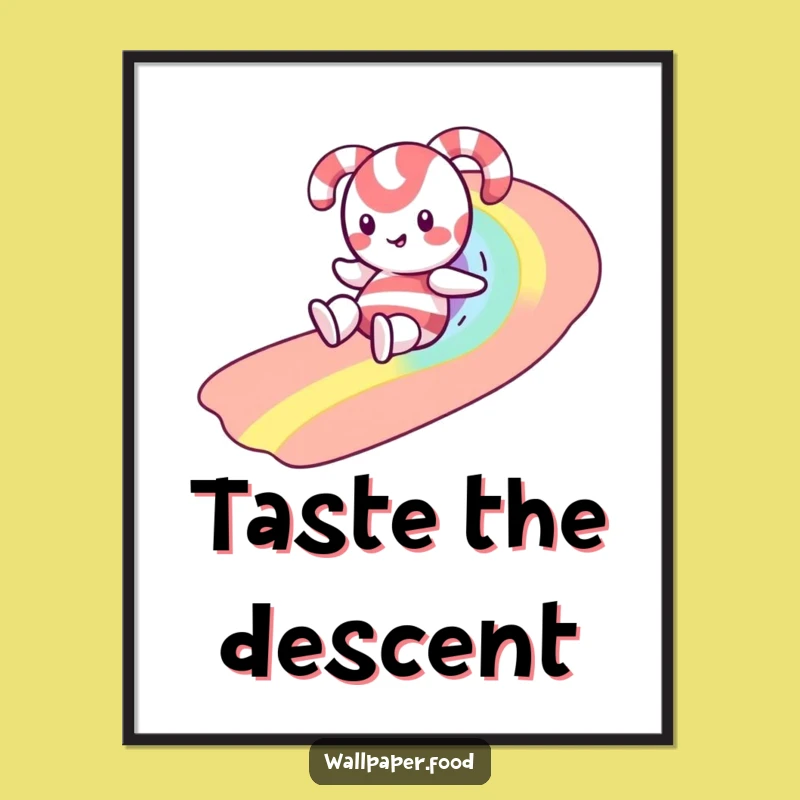 Funny Candy Cane Rainbow Sprinkle Poster: Joyful Wall Art For Sweet Spaces Gift