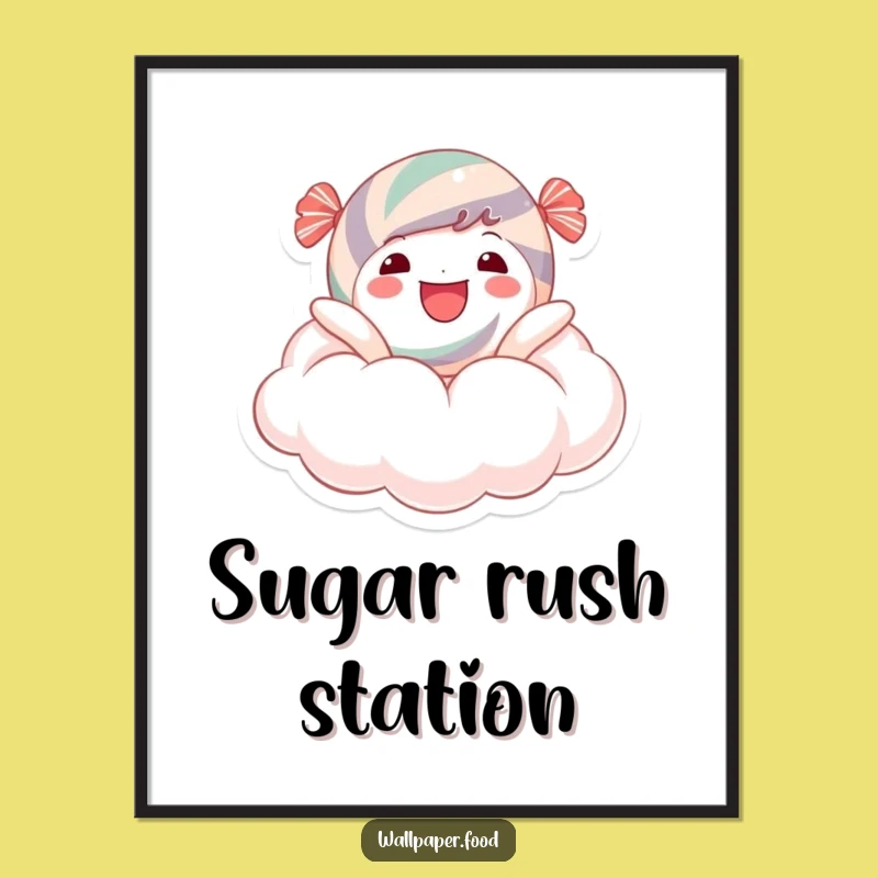 Funny Candy Cloud Poster - Sweet Art for Your Happy Walls