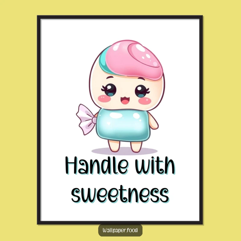 Funny Candy Wrapper Poster, Sweet Art, Shimmering Decor Gift