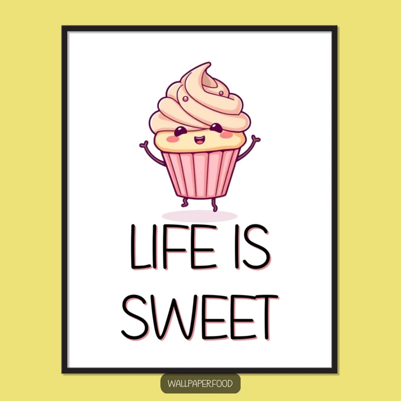 Funny Cupcake Spin Poster: Adorable Dessert Art for Your Walls