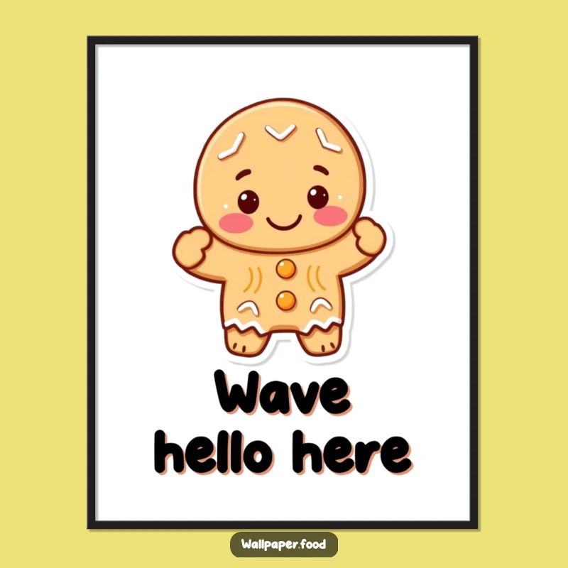 Funny Gingerbread Cookie Wave Poster: Brighten Any Room with Festive Giggles!