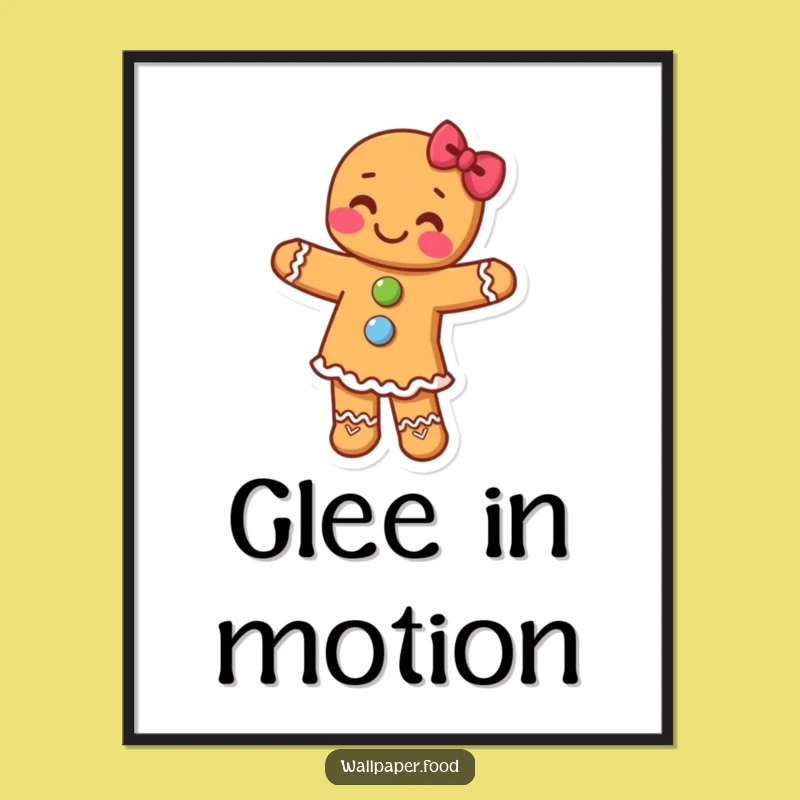 Funny Gingerbread Dancer Poster: Brighten Your Walls With This Hilarious Holiday Character Art, Unique Funny Gift!