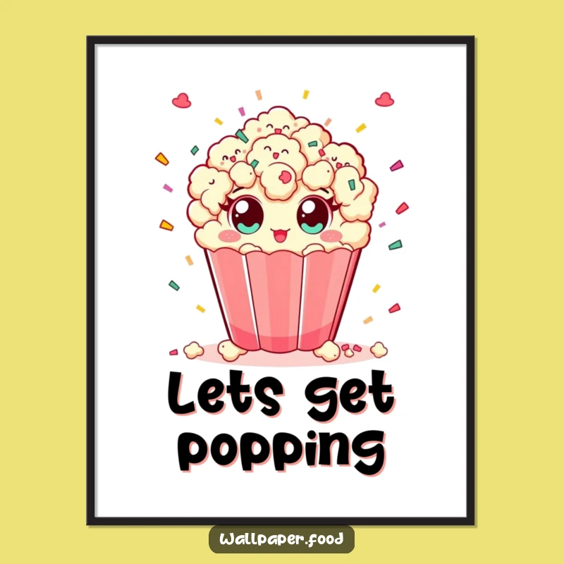 Funny Popcorn Confetti Poster: Add a splash of celebration to your walls.