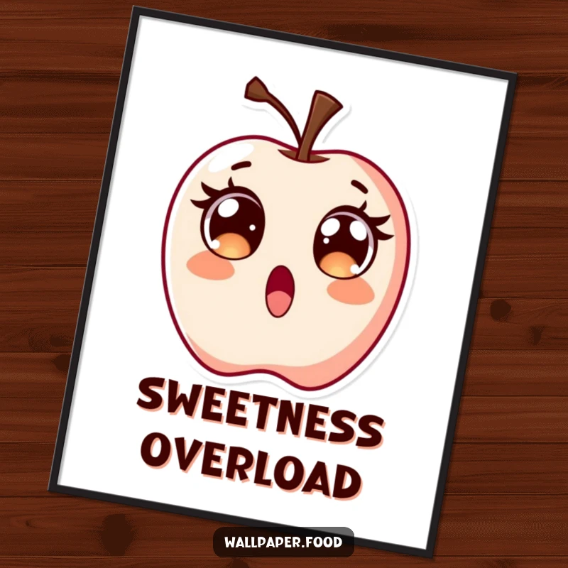 Funny Surprised Candy Apple Poster, a character with wide, excited eyes, conveying pure delight and sweet astonishment.