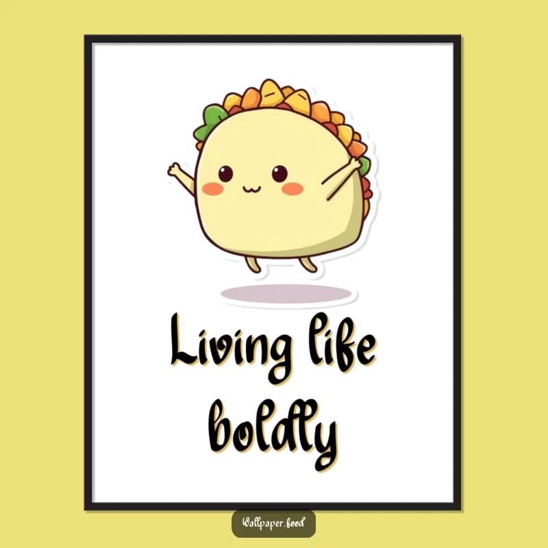 Funny Taco Mid-Air Split Poster: Add a splash of humor to your walls.