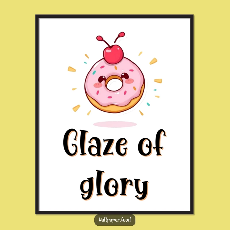 Funny Donut Spin Poster - Energetic Treat Art for a Fun Space