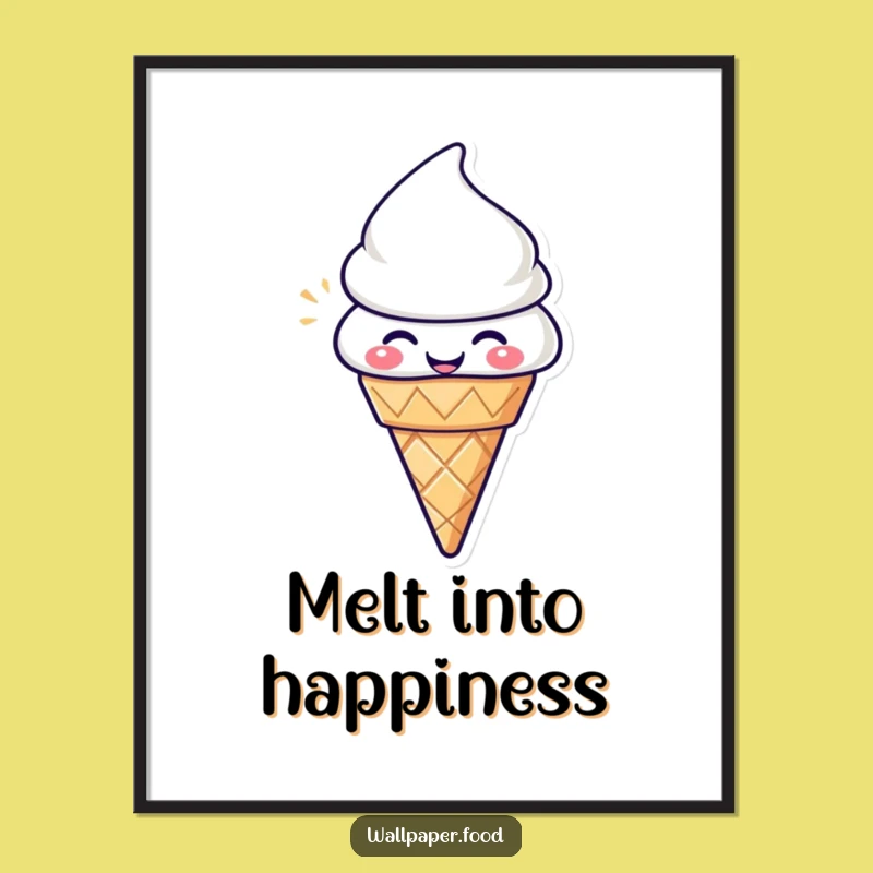 Funny Ice Cream Cone Poster - Pure Delight Wall Art