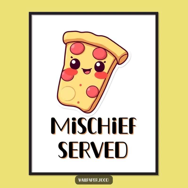Funny Pizza Slice Poster - Mischievous Art for Your Walls Gift