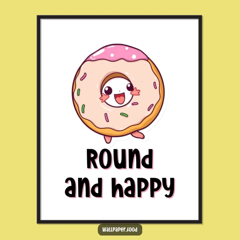Funny Doughnut Spin Poster, Sweet Art, Joyful Wall Decor Gift