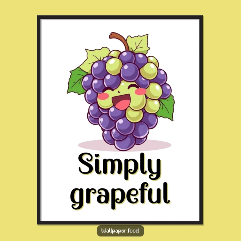 Funny Giggling Grapes Poster - Animated Joyful Art, Hilarious Home Decor Gift!