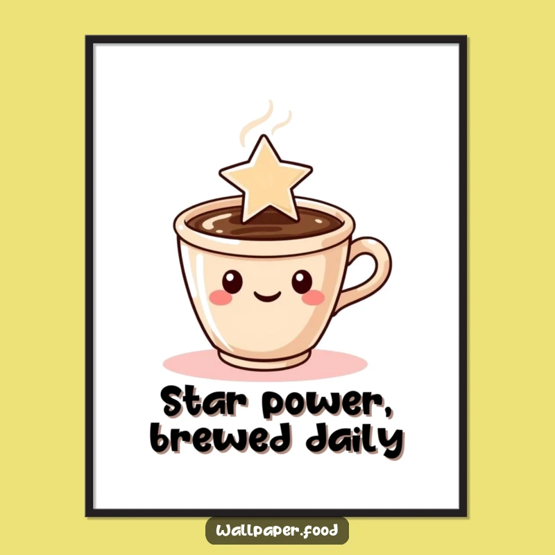 Funny Coffee Star Steam Poster: Add Celestial Humor to Walls, Perfect Funny Gift