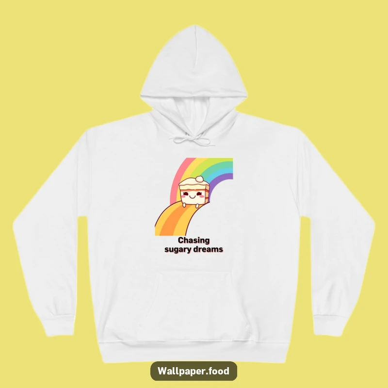 Funny Grinning Cake Rainbow Hoodie: Cozy Up with Sweet, Colorful Comfort