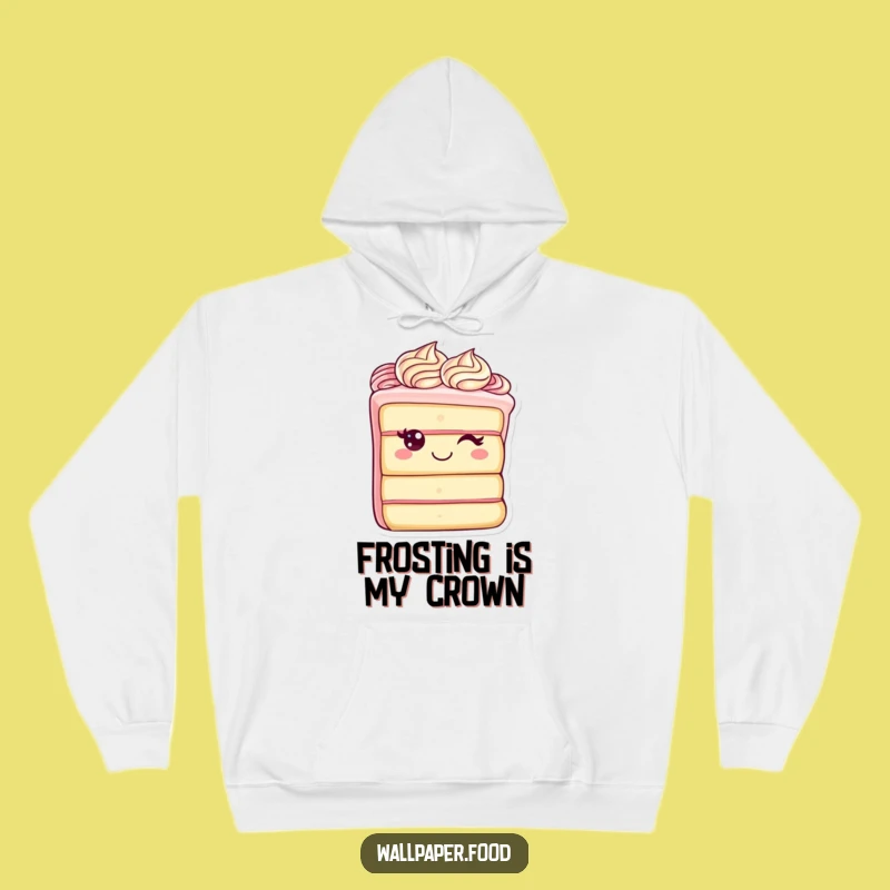 Cozy Funny Cake Slice Hoodie: Embrace Warmth with a Cheerful Frosting Character, Ideal Funny Gift