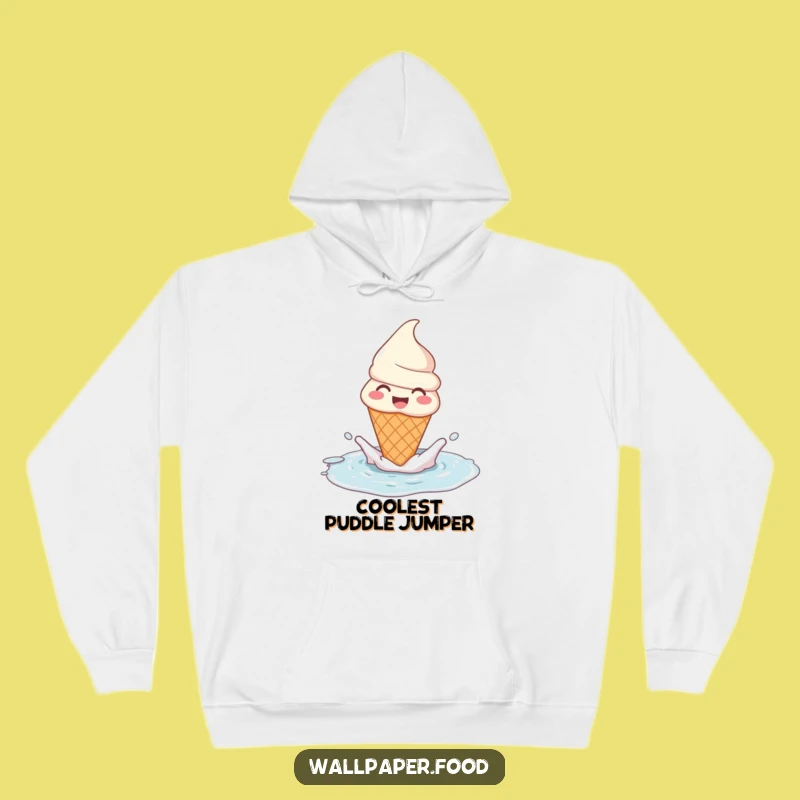 Cozy Funny Ice Cream Cone Puddle Splash Hoodie: Warmth and Laughter Guaranteed