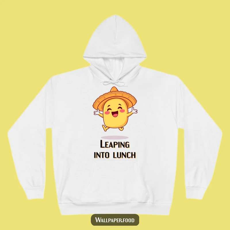 Cozy Funny Taco Sombrero Leap Hoodie: Warm Fiesta Fun for Everyone