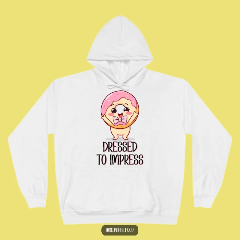 Funny Donut Bow Tie Hoodie - Cozy Dramatic Sweetness Gift!