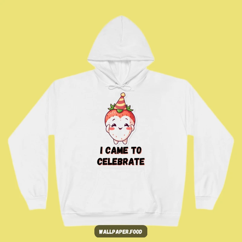 Funny Curious Strawberry Party Hat Hoodie, Cozy and Celebratory Fun for All