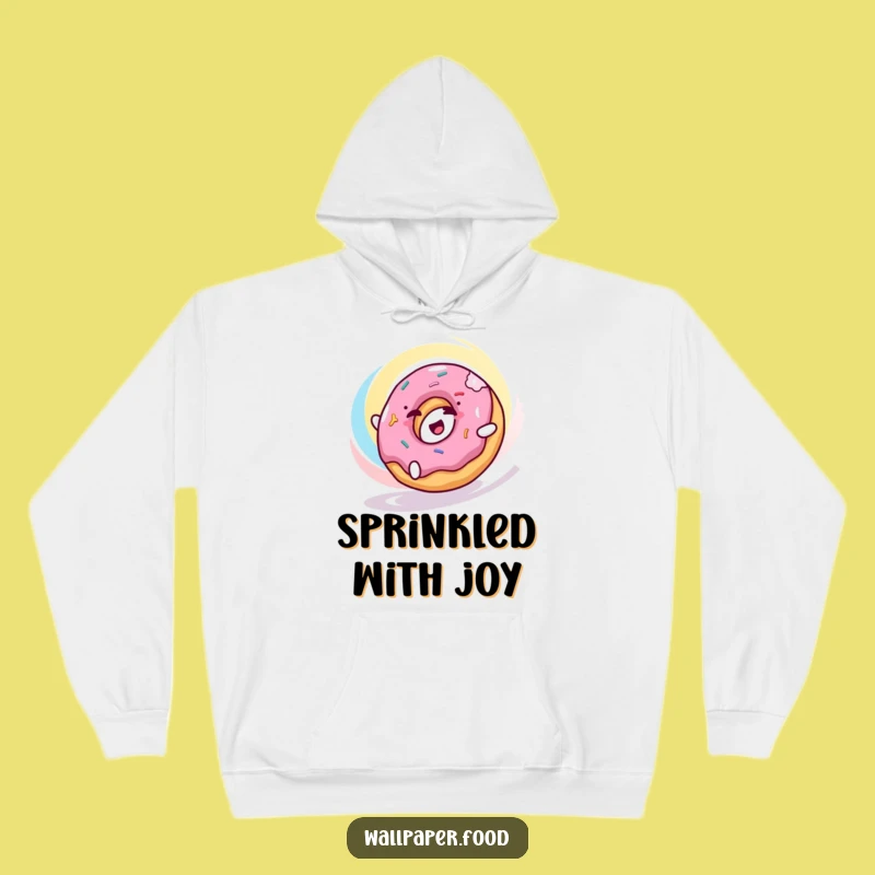 Funny Donut Swirl Hoodie - Happy Character Sweatshirt for Cozy Sweetness!