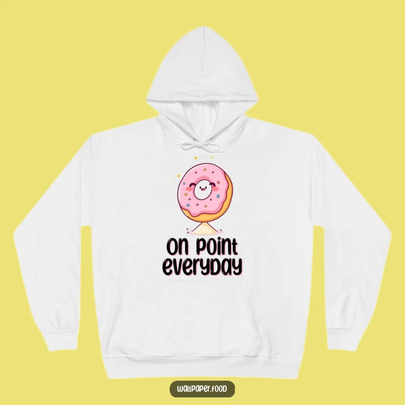 Cozy Funny Donut Sprinkle Balance Hoodie: Warmth and whimsy for chilly days.