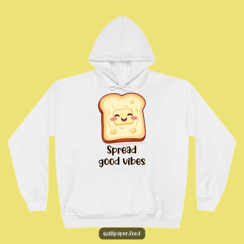 Cozy Funny Toast Butter Hoodie, Wiggling with Glee Humorous Comfort