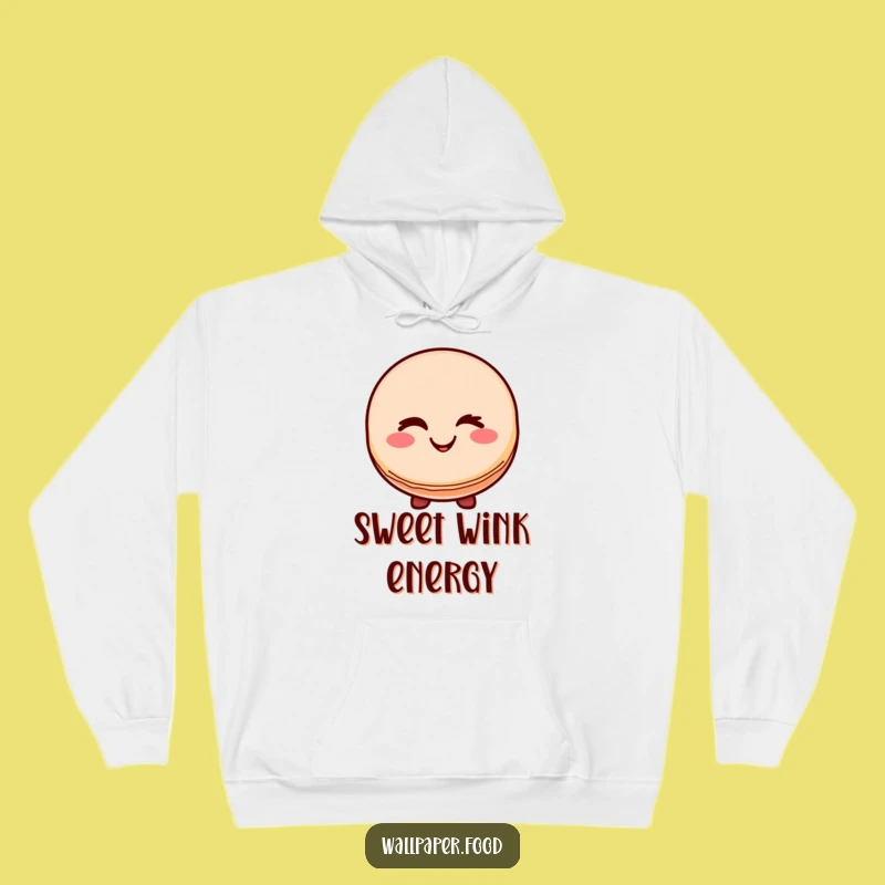 Cozy Funny Macaron Wink Hoodie: Stay Snug with This Hilarious Sweetness!