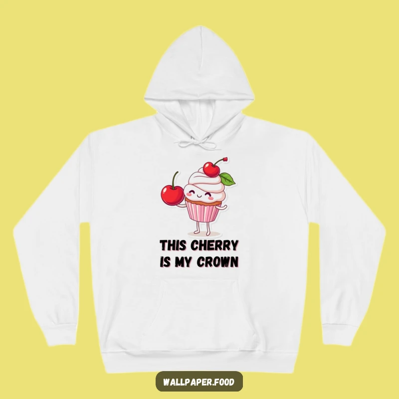 Funny Cupcake Cherry Balance Hoodie: Cozy Up with Dessert Humor, Ideal Funny Gift