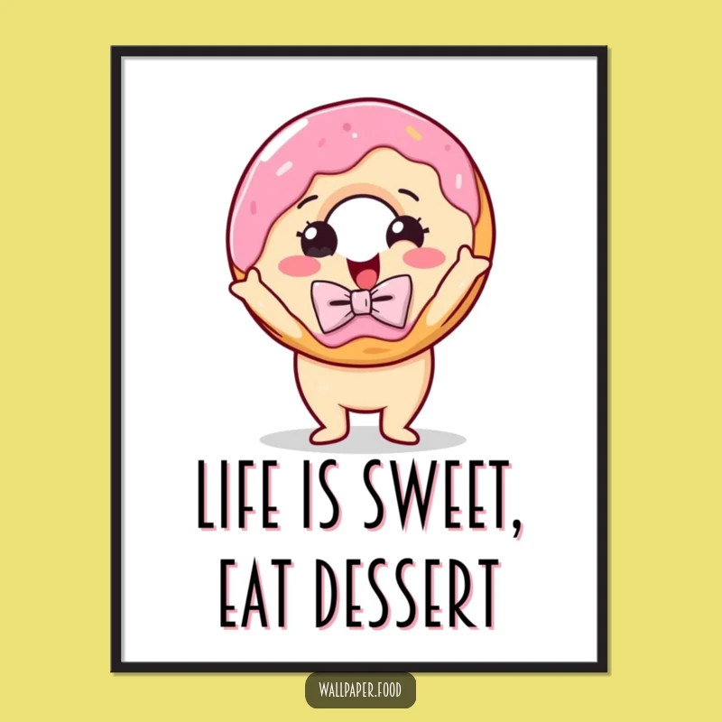 Free Printable Dapper Donut Wall Art: Funny Foodie Downloadable Art Gift