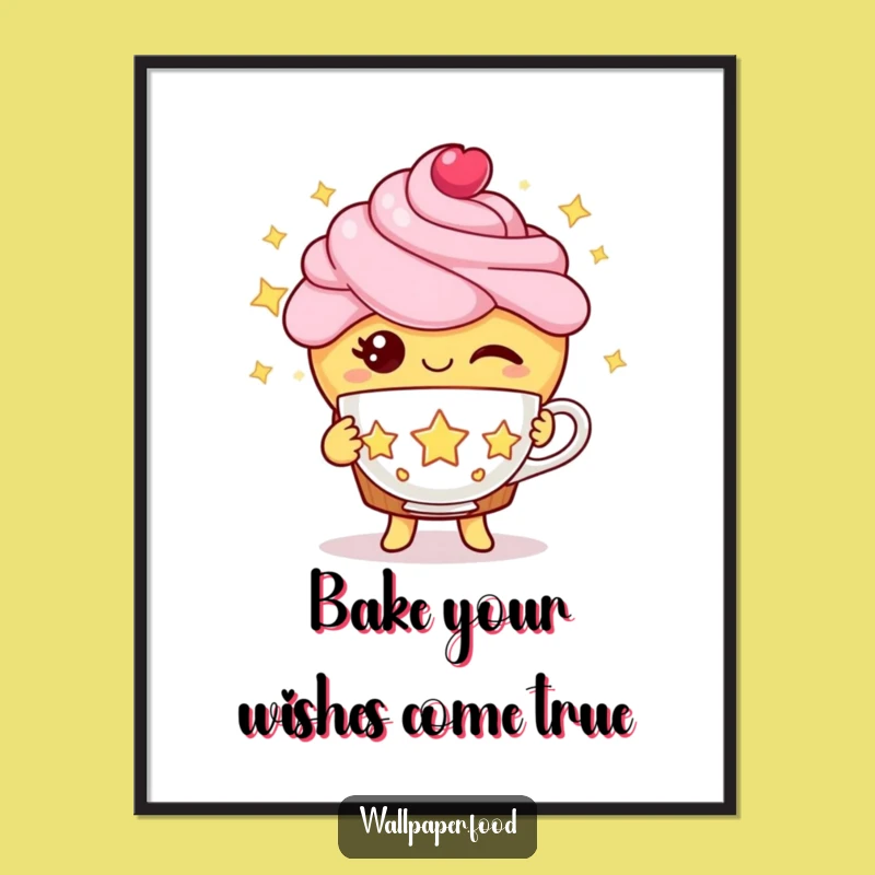 Free Printable Funny Cupcake Star Tea Wall Art: Whimsical Downloadable Decor for Dreamy Spaces