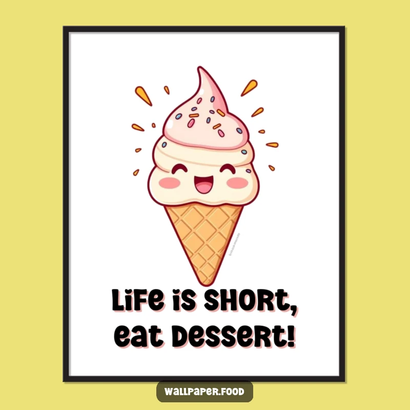 Free Printable Ice Cream Art - Funny Downloadable Poster For A Cool Room