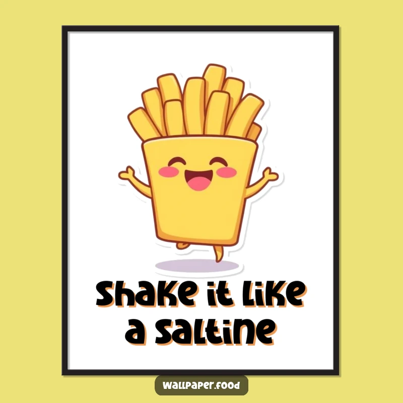 Free Printable Wall Art: Giggling French Fry Shimmy, Whimsical Downloadable Decor