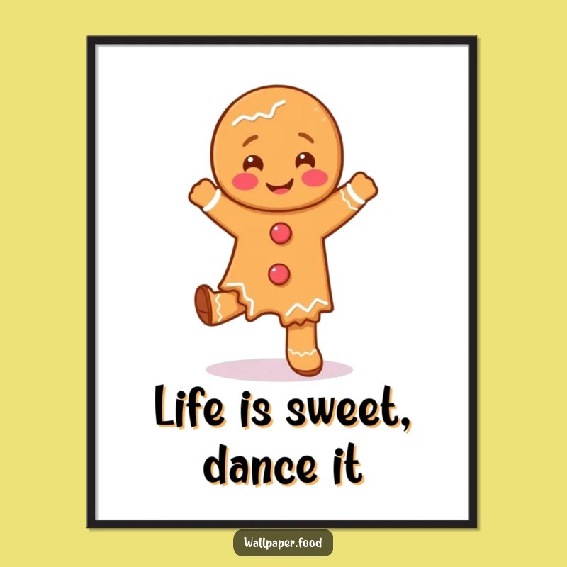 Free Printable Wall Art: Gingerbread Dance Funny Downloadable Decor for a Playful Space